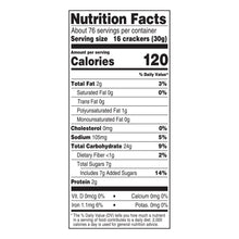 Nutrition Facts panel for animal crackers: 120 calories per 16 crackers