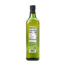 Avocado oil glass bottle with dark cap and back nutrition label