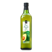Avocado oil glass bottle with dark cap and front label