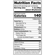 Nutrition Facts panel for sea salted veggie straws snack, with calories and sodium
