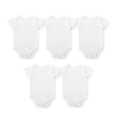 Member's Mark Baby 5-Pack Organic Cotton White Bodysuit