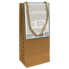 Blueberry plant starter kit back label on cardboard box with rope handle