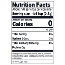 Cajun seasoning nutrition facts panel with calories, fat, sodium, carbs, and protein