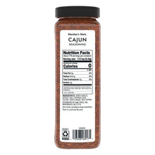 Cajun seasoning bottle back label with nutrition facts and ingredient information