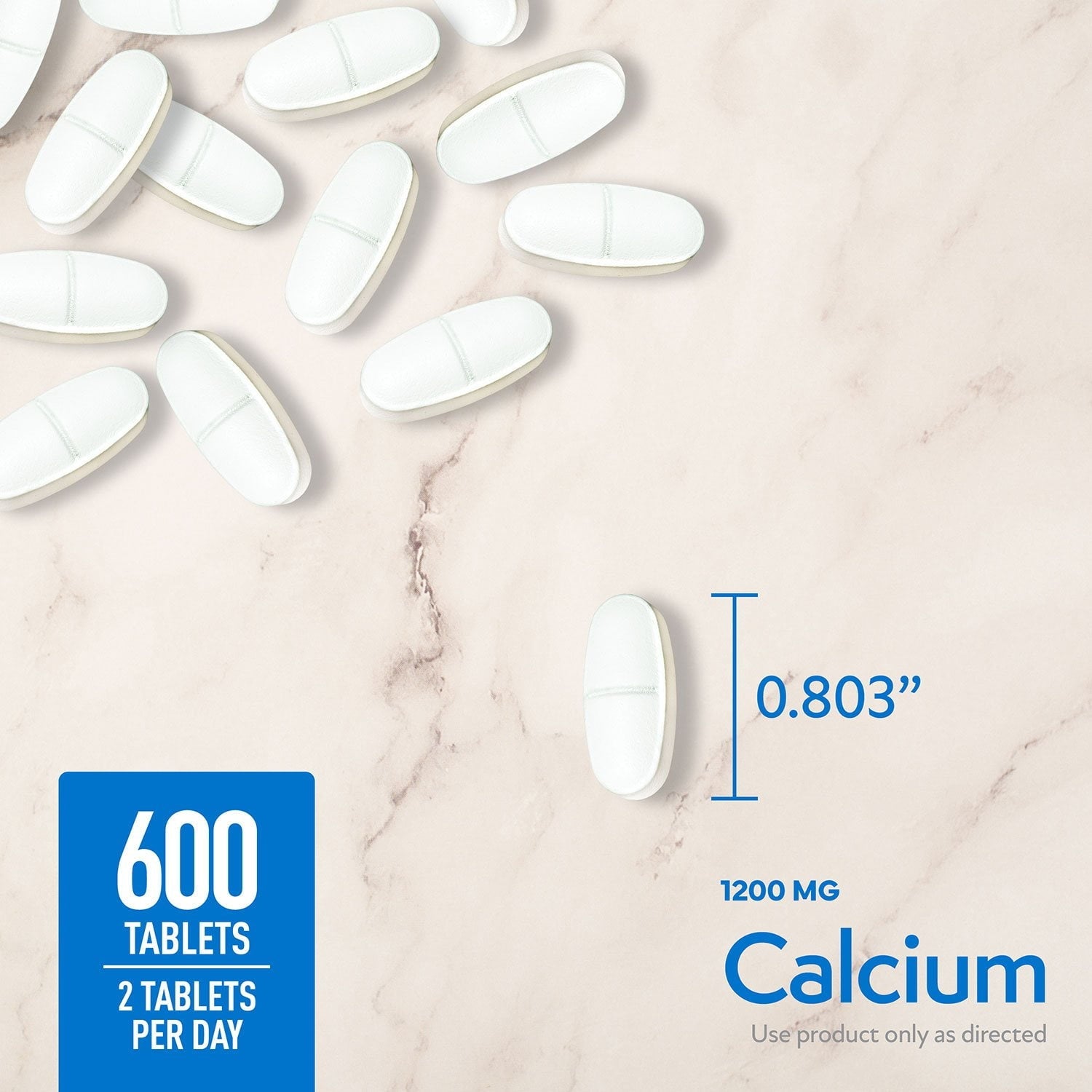 Member's Mark Calcium with Vitamin D3 Tablets, 600 ct.
