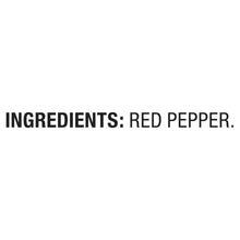 Cayenne pepper ingredients label reading “INGREDIENTS: RED PEPPER”