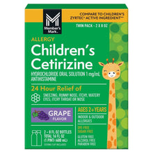 Children's cetirizine hydrochloride oral solution box, grape flavor, twin pack