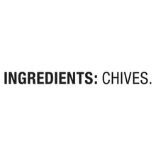 Ingredients label showing chopped chives