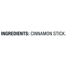 Cinnamon stick product ingredients label reading Ingredients: Cinnamon stick