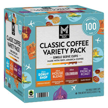 Coffee variety pack box showing Classic Coffee Variety Pack and 100 cups