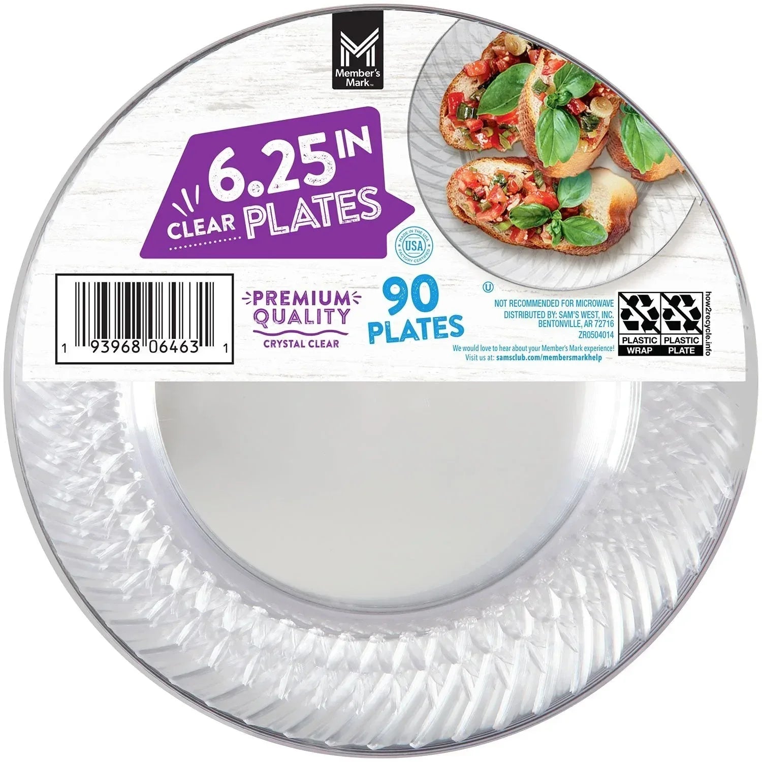 Member's Mark Clear Plastic Plates, 6.25" 90 ct. - USA MEGA SHOP