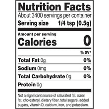 Nutrition Facts panel with serving size 1/4 tsp (0.5g)