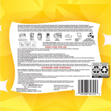 Disinfecting wipes back label with directions and product information
