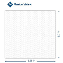 White embossed 1-ply napkin sheet, size 6.25 in by 5.7 in
