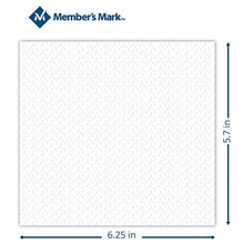 White 1-ply napkin sheet with size dimensions, 6.25 in by 5.7 in