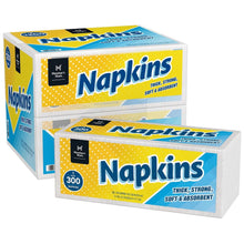 Stacked white napkins multipack boxes, 1-ply thick strong absorbent