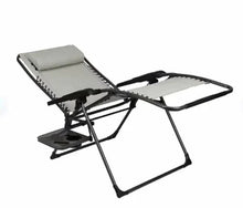 Oversized anti-gravity recliner chair with light cushions in reclined position