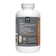 Dietary supplement bottle with glucosamine HCl and chondroitin sulfate sodium label