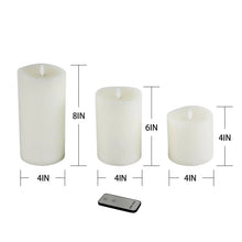 Flameless LED wax candles with sizes 8in, 6in, 4in and remote control