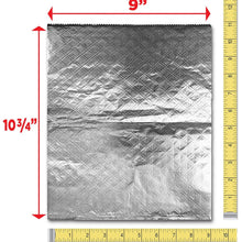Pre-cut aluminum foil sheet, 9 in x 10.75 in, crisscross embossed texture