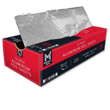 Aluminum foil sheets pack with stacked silver sheets, pre-cut 12 in size