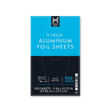 Box of pre-cut aluminum foil sheets, 9 inch size, 500 sheets