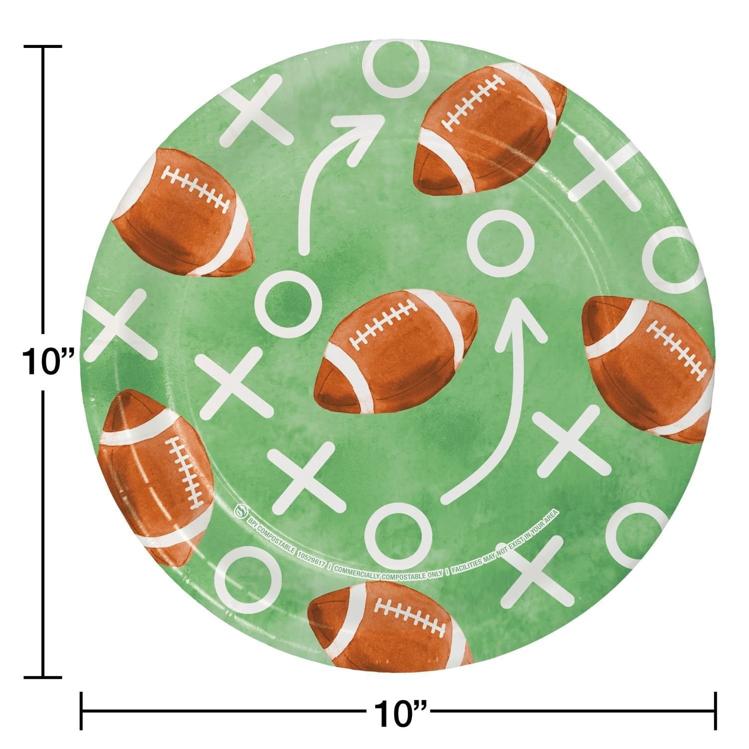 Member's Mark Football Fun Party Paper Plates, 10", 85 ct.