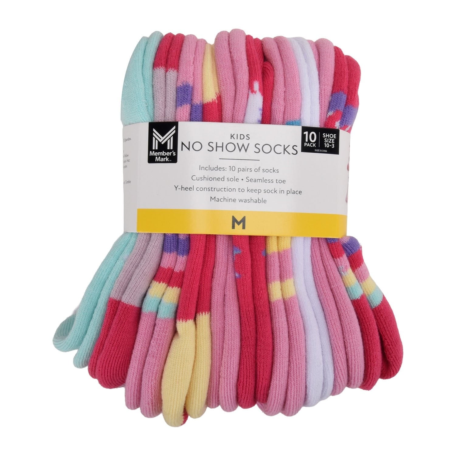 Member's Mark Girls 10-Pack Seamless Toe No-Show Sock