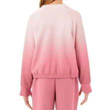 Girls sandwash pullover, pink back view with white piping and ribbed elastic waist