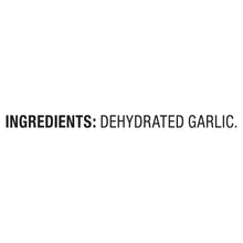 Ingredients label reading: dehydrated garlic