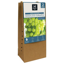 Seedless grape plant starter kit in cardboard box with 2 planting portions label