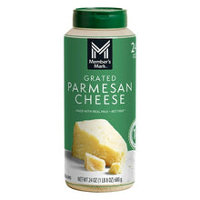 Member's Mark grated parmesan cheese, 24 oz jar with green cap