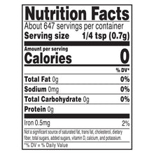 Nutrition Facts panel with serving size 1/4 tsp (0.7 g)
