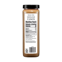Back label on ground cumin bottle with barcode and nutrition facts