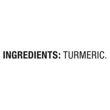 Ingredients label listing turmeric as the single ingredient