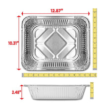 Half-size aluminum steam table pan, rectangular foil tray with vented ridges