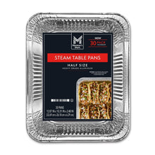 Half-size aluminum steam table pan, foil disposable rectangular tray