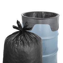 55-gallon drum liner trash bag set: black liner with simple tie top