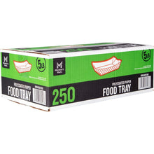 Polycoated paper food tray box, green and black, 250 count, 5 lb