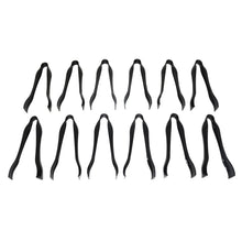 Black plastic serving tongs, 12-pack, double-prong heads