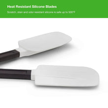 Heavy-duty scraper with white silicone blade and dark handle, flat head