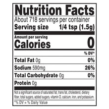 Nutrition facts label: 0 calories per serving for Himalayan pink salt.
