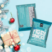 Member's Mark Holiday Fruity Snacks pouches, showing front and back packaging