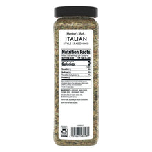 Seasoning bottle back label with nutrition facts and ingredients list