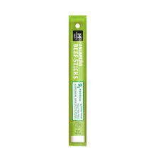 Single jalapeño beef stick in green wrapper from Member's Mark