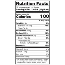 Nutrition Facts panel for jalapeño beef sticks, 1 stick (28g) serving size