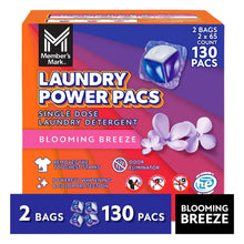 Laundry detergent Power Pacs box, Blooming Breeze, 130-count (2 bags)