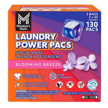 Laundry detergent Power Pacs box, Blooming Breeze, 130-count, single-dose detergent