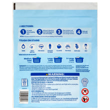Laundry Pacs back panel with directions and stain-care icons.