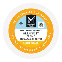 Fair Trade Certified breakfast blend light roast 100% arabica coffee seal